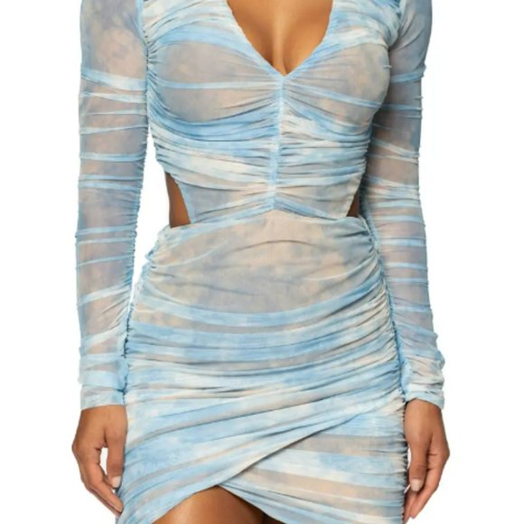 Sky Tie Dye Summer Lovers Dress JLUXLABEL - Picture 5 of 5